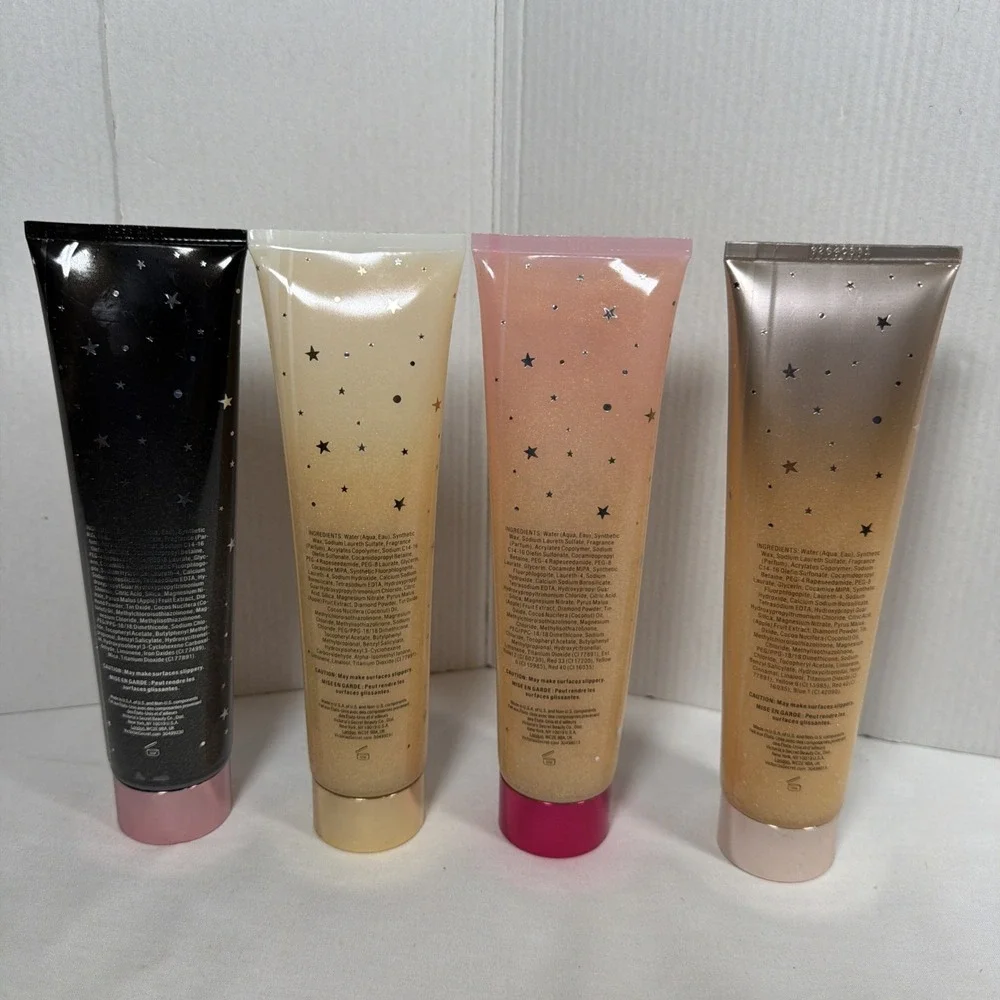 Victoria's Secret Glimmer Body Wash Set of 4 Shimmer Scrub Wash 5 oz NEW